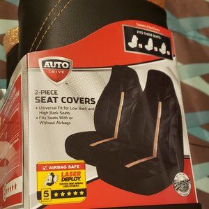 2-Piece "BLACK AND GOLD" SEAT COVERS.